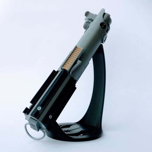 Tilted display stand for lightsaber hilt 3D model