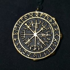 Vegvisir Brújula Vikinga - Colgante rúnico celta