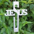 jesus-b001.jpg JESUS Schriftkreuz für Tischdeko und die Wand
