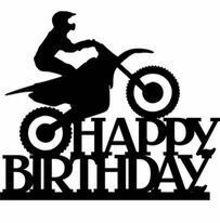369358592_668333565178734_413890879235866865_n.jpg STL file Happy Birthday dirtbike STL and SVG file / Centerpiece / cake topper / sign / gift/ party decor・3D printing idea to download