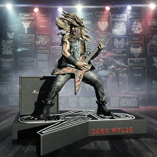 👾 Zakk Wylde metal guitarist – 3D printable figure (STL)・ 3D