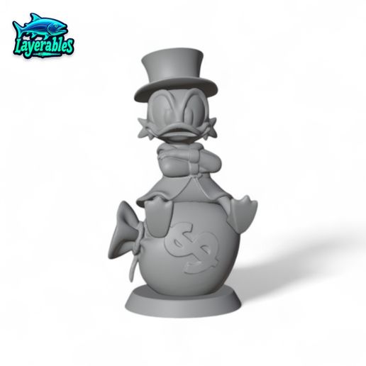 Screenshot-2025-05-12-212755-Photoroom.jpg Scrooge McDuck 3D Printer Model - STL File - Disney Money Duck Collectible - 3D Print Cartoon Figure - Desk Decor - Fan Art STL