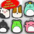 1.png squishmallow kawai pack 6 stl freshie molds - silicone mold box - molde silicona