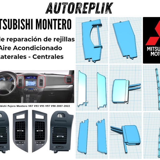 👽 Mitsubishi Montero Pajero Air conditioning vent repair kit 2007