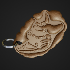TriceraKC_1.png Fichier STL Cartoon Triceratops Fossil Keyhcain・Objet imprimable en 3D à télécharger