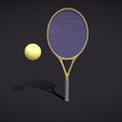 3.png Low Poly Tennis Racket & Ball