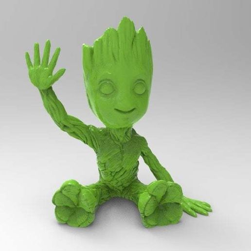 baby groot  sd/micro sd holder 3D model