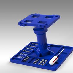 Untitled-774.png STL file RC Car Stand with Hardware Organizer - HEAVY Duty・3D print model to download