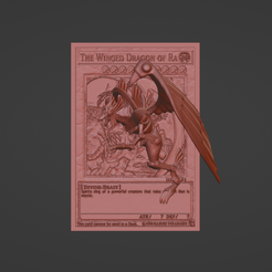 RaDragon_01a.png Fichier 3D LE DRAGON AILÉ DE RA - Carte 3D / 4D - Fichier d'impression 3D personnalisé - YuGiOh・Objet imprimable en 3D à télécharger