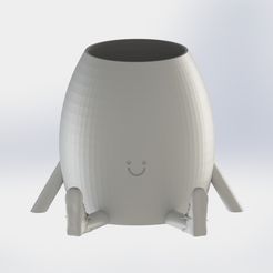 Smiling-Pen-Holder-2.jpg Smiling Sitting Pen Holder Egg Shape 3D print model