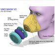 VMO Mask V2 (CP1).jpg VMO MASK V2 - 3D-PRINTED PROTECTIVE - Coronavirus COVID-19