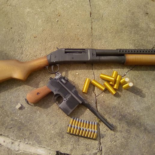 🔫 zvc toy gun winchester 1897・3D Print with the Prusa i3MK3S+ 3D