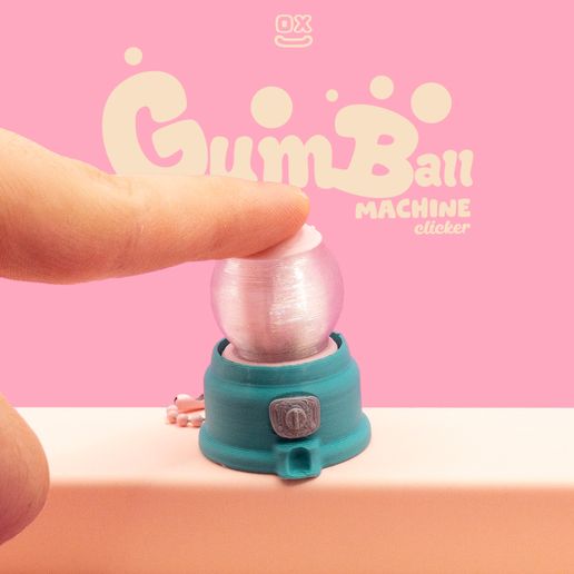 gumball_fidget_clicker.jpg Pocket Gumball Machine Clicker - Retro Decoration Keychain