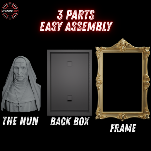 The Nun Portrait with Moving Eyes 3D model