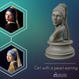 00.jpg Girl with a Pearl Earring 3D Portrait Sculpture