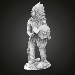 untitled.325.png Free STL file Indigenous miniature (+ indian bonus for CNC)・Object to download and to 3D print