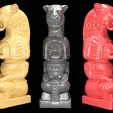 preview2.png Maya-Statue mit Jaguarkopf stl 3D-Druckmodell