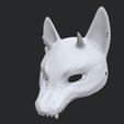 15.png Japanese fox kitsune mask with horns for cosplay