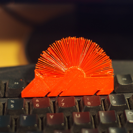 Hedgehog with spikes (hairy print)
