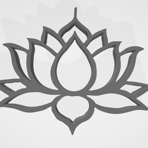 Lotus Necklace Pendant - 2 3D model