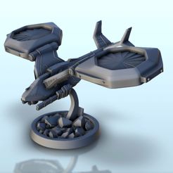 1.jpg STL file Dual-propeller armed drone 2 (+ supported version) - Vehicle aircraft SF Science-Fiction・3D print design to download