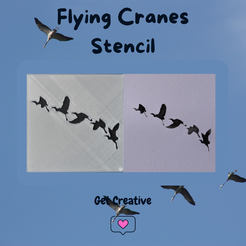 Flying-Cranes-Stencil.png Fichier STL Pochoir Grues volantes・Plan imprimable en 3D à télécharger