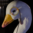 3d-goose-profile.png duck goose in suit and monocle. paperweight 3d printable detailed anthropomorphic elegant goose in suit bust statue sculpture