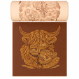 z1.png Highland Cow & Calf Texture Roller STL File - Farm Animal Clay Tool - Digital Download