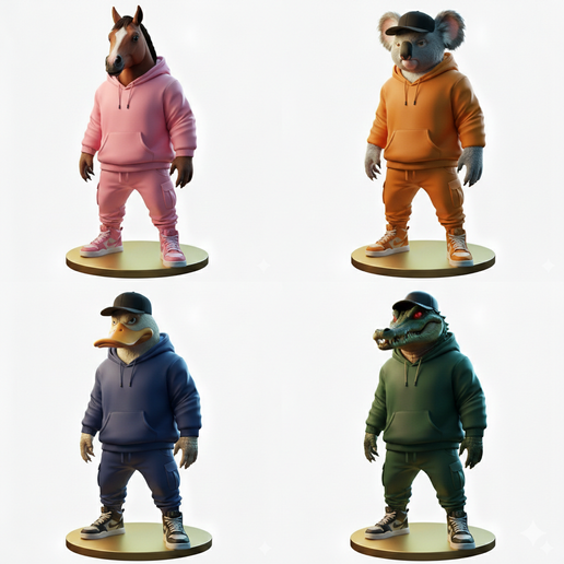 Urban Wildlife Collection: Streetwear Animals Pack - 3D Cultsa Figures Collection - STL