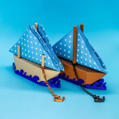 barcos-1.jpg Download STL file Sailing boat napkin box • 3D printable design, ro3dstudio