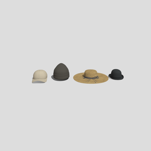 Headwear Collection 3D model preview
