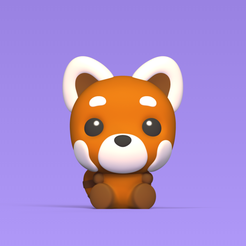 Cod165-Red-Panda-Big-Head-1.png Fichier 3D Panda roux à grosse tête・Objet imprimable en 3D à télécharger