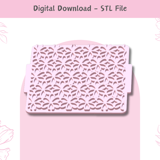 Flowers-texture-mat.png Blumen Textur Matte | STL Datei | Clay Prägestempel | Einzigartiges Muster | Polymer Clay Ohrringe | Clay Tools