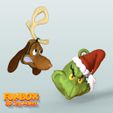 keychain -7.jpg STL file Grinch and Max Christmas keychain・3D printing design to download