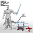 KATANA PACK RBL3D ORIGINAL DESIGN 5.5." AND 9” SCALES FOR SALE NON COMMERCIAL USE 9 INCH SCALE SIMULATION Katana pack for action figures