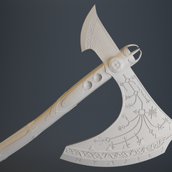 thumbnail.png God of War Kratos Leviathan Axe Digital OBJ/3MF 3D Printing File for Cosplay