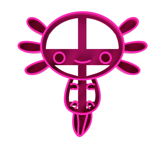 axolotl, axolotl, fondant cookie cutter 3D model