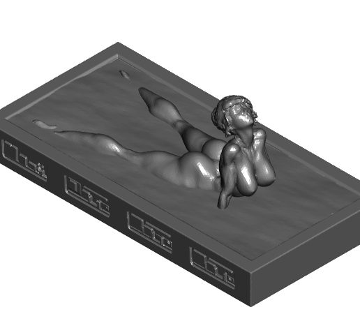 29th Carbonite Encased Sexy Woman with Optional Control Panels and 2 Stands - 3D model önizlemesi