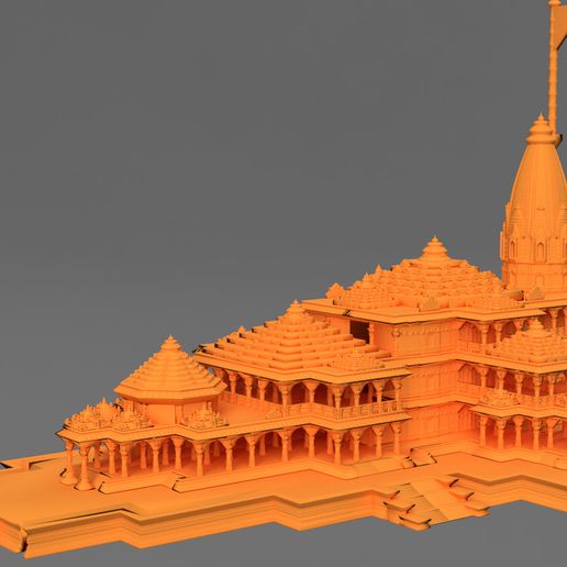 Full_combined_Ram_Temple_HQ_Base_250mm_FLAG-(v3~recovered)6.jpg Ayodhya Ram Temple - NO SUPPORTS REQUIRED!