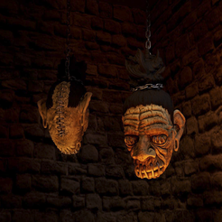 4k.front.png OBJ file Halloween Decoration - Shrunken Head - Tsantsa・3D printer model to download, moonbaboon