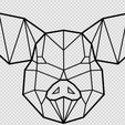 porco.png Animals Geometric 2d - 34 Models Wall