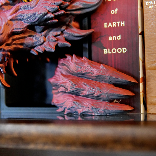Inferno Dragon Emerging Book Nook - Cults3D 3D Model | 3Drop