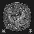Chinese_Dragon_wireframe.png Chinese Dragon Relief for CNC Laser and 3D Print STL File and 4K Grayscale TIF
