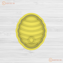1.523.png STL file PANAL HONEY Hive HONEY D2 Cutter + Stamp / Cookie Cutter・3D printer model to download, CETREG