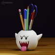kingboo09.png King Boo Candle Pen Holder Planter Mario Halloween