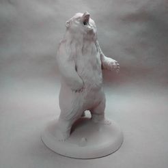 3.jpg Fichier STL Sculpture d'ours aux cheveux longs・Modèle à télécharger et à imprimer en 3D