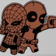 selfiespider_pool.png Spiderman and Deadpool cartoon Light box (fan art) (Pocket size)
