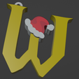 W-Llavero.png HARRY POTTER STYLE LETTER W WITH CHRISTMAS HAT + KEY CHAIN