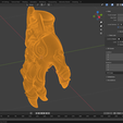 ZGothicDragonHand10112025_wire.png Gothic Dragon Hand 3D Print Model Clawed Creature Limb