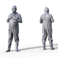 Schorsch-Oelzeug-1.jpg STL file Fisherman figure for ship model cutter boat 1:25・3D printing design to download